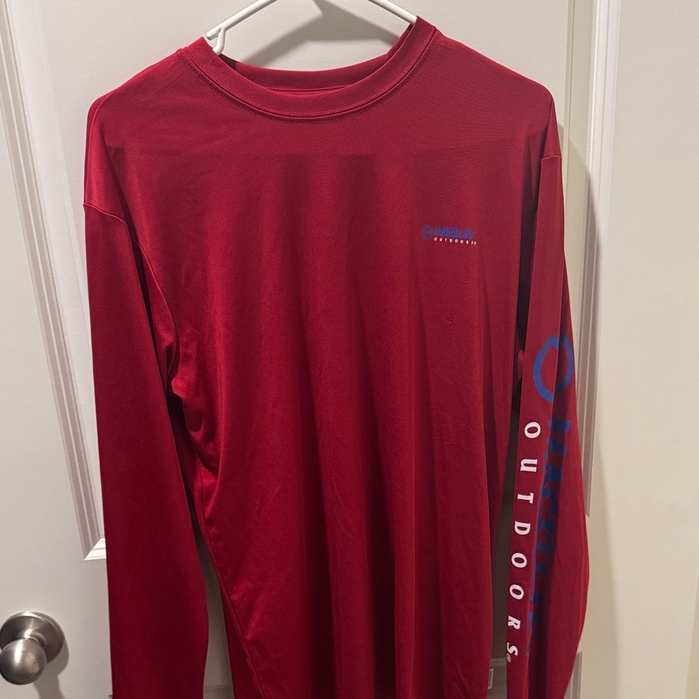 Magellan Outdoors Men's Red Long Sleeve Tee